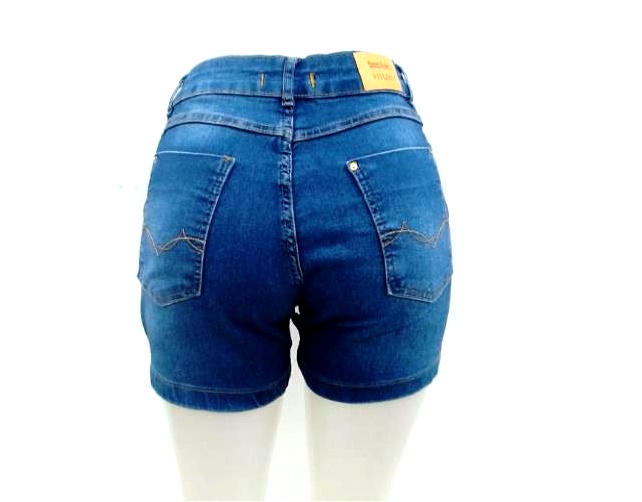 Short Vivlon Ad Fem Jeans Escuro Lycra