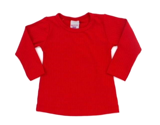 Blusa Pimentinha Bebe Manga Longa Malha Canelada