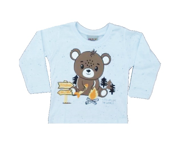 Camiseta Pk Bebe Masc M/l Malha Botonê