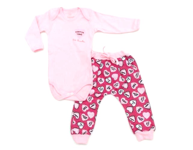 Conjunto Bebebrincalhao Bebe Manga Longa Suedine Body