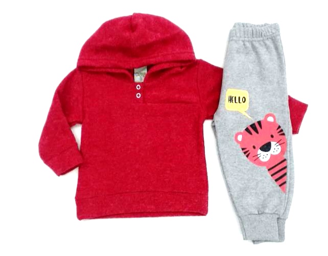 Conjunto Didiene Bebe Masc Bouclé Capuz