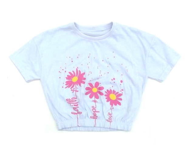 Blusa Carammelo Juvenil  Manga Curta Malha Cropped