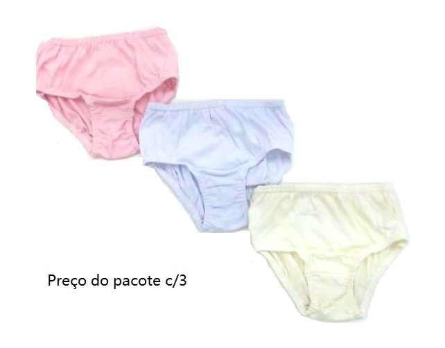 Calcinha Kellynha Infantil Algodão (c/3)