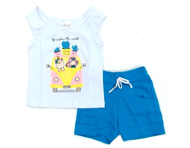 Conjunto Jeitodoce Primeiros Passos Feminina Regata Cotton Short