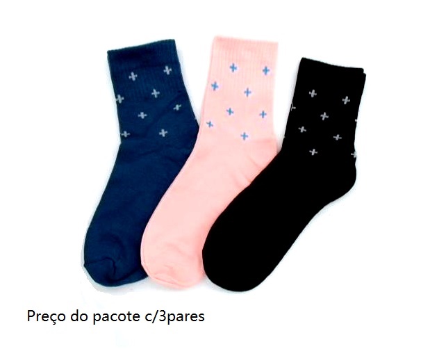 Meia Bestsocks Adulto  Cano Longo (c/3)