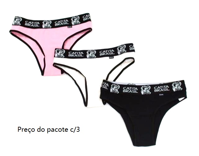 Tanga Catita Adulto Cotton Elástico Personalizado (c/3)