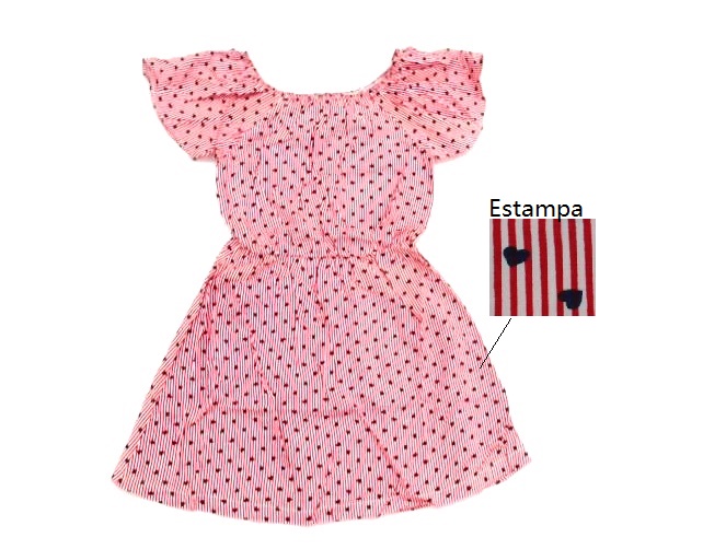 Vestido Duduka Juv M/c Viscose Estamp Ciganinha