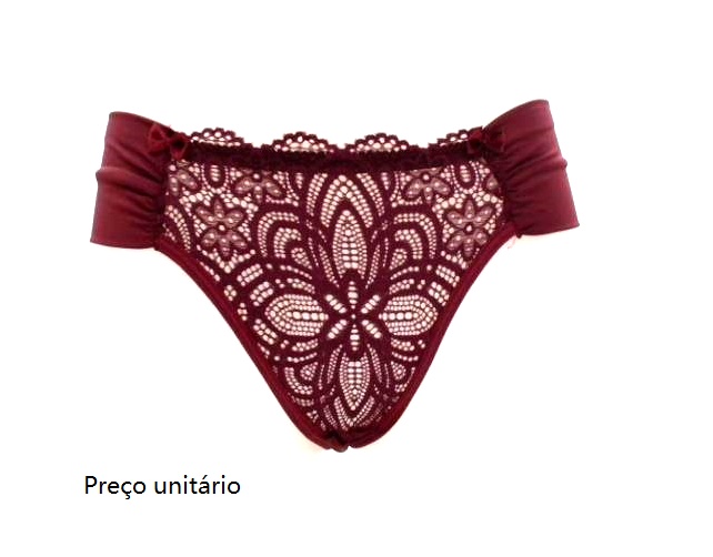 Tanga Glaully Adulto Microfibra Renda Fio-dental