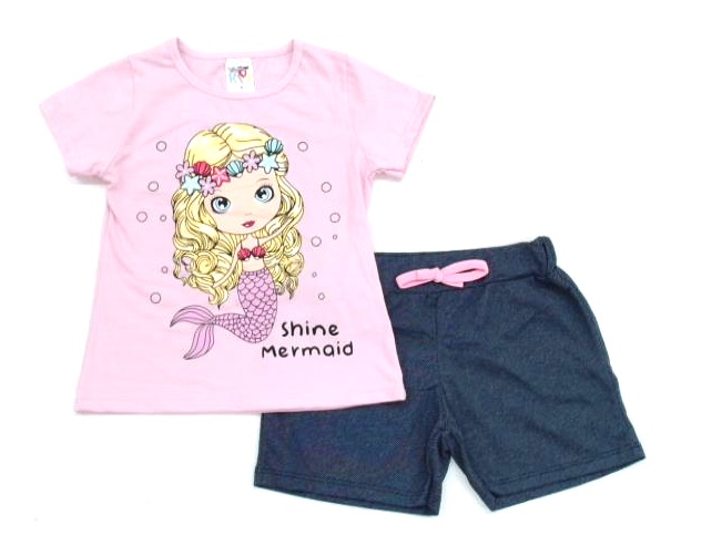 Conjunto Taita Infantil  Manga Curta Malha Short