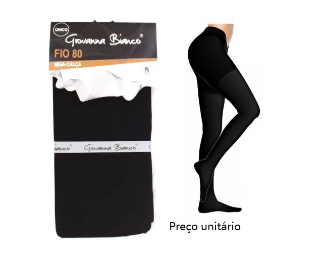 Meia-calça Bilunew Adulto Fio80 Preta
