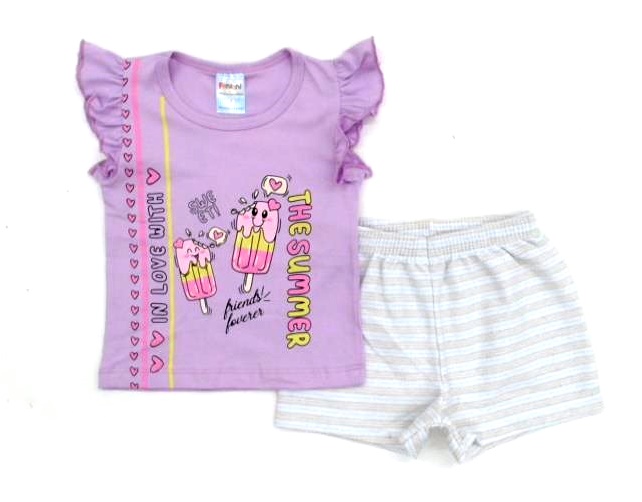 Conjunto Fantoni Primeiros Passos  Manga japonesa Malha Short