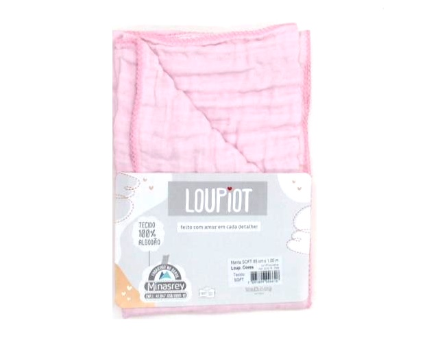 Manta Loupiot Bebe Fem Alg Forro Fralda 1,00mx85cm