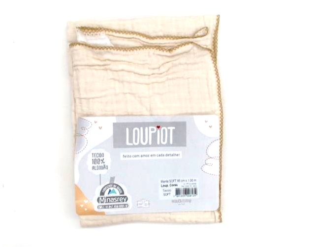 Manta Loupiot Bebe Alg Forro Fralda 1,00mx85cm