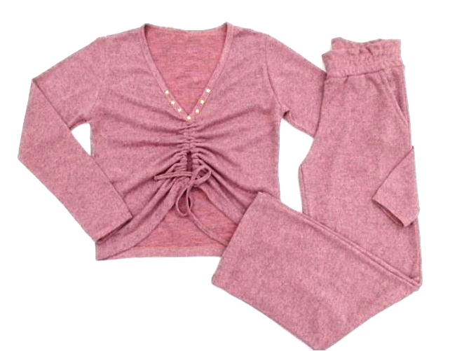 Conjunto Meimar Juv Fem M/l Lãzinha Cropped Calça