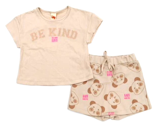 Conjunto Livy Inf Fem M/c Malha Cropped Short-saia
