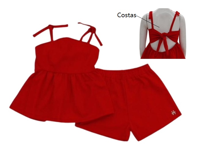 Conjunto Livy Juvenil  Alça Linho Short