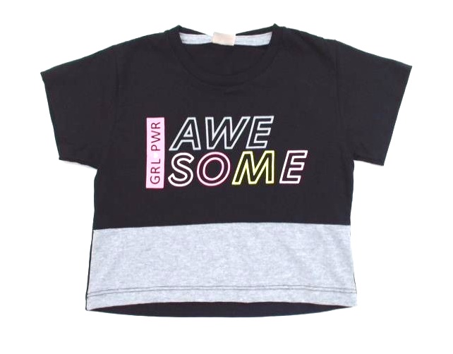 Blusa Viston Infantil Feminina Manga Curta Malha Cropped