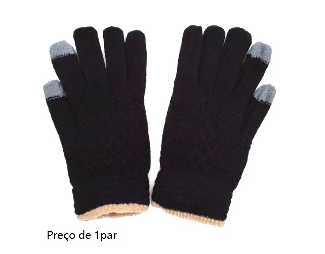 Luva Center Adulto  Lã/Acrilico Trabalhada