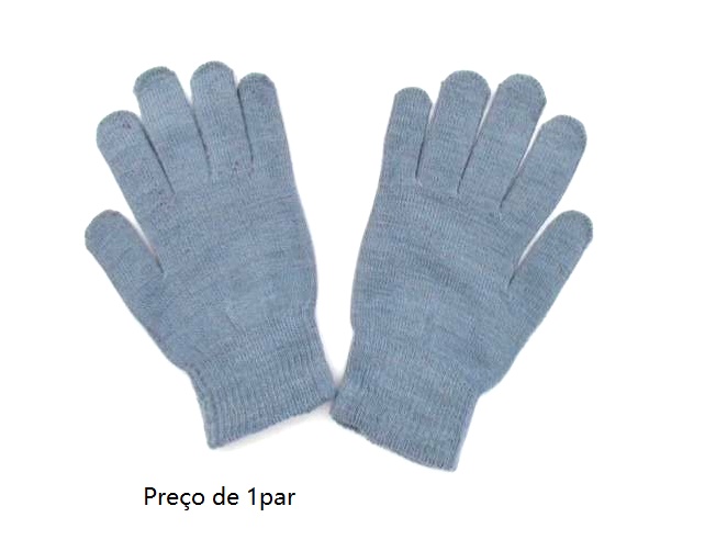 Luva Center Adulto Unissex Lã/Acrilico Colorida Lisa