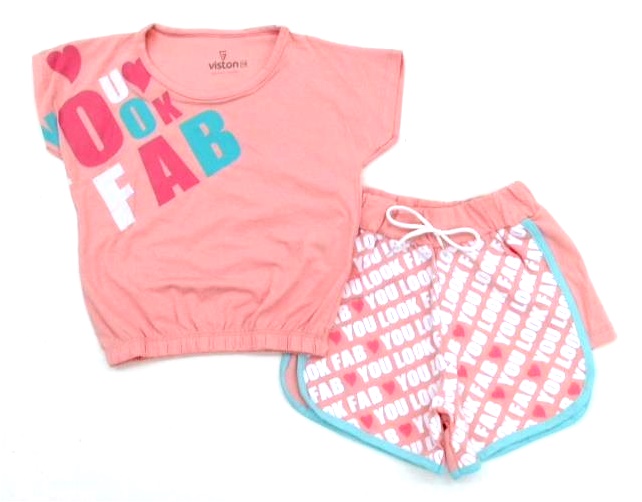 Conjunto Viston Juvenil Feminina Manga japonesa Cotton Cropped Sho