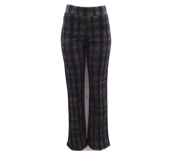 Calça Exportline Ad Exg Fem Jacquard Xadrez Flare