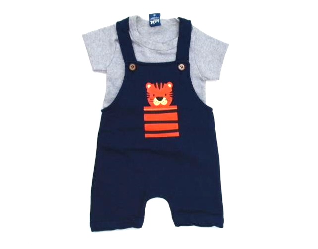 Jardineira Jidi Bebe Masc M/c Moletinho 2pçs