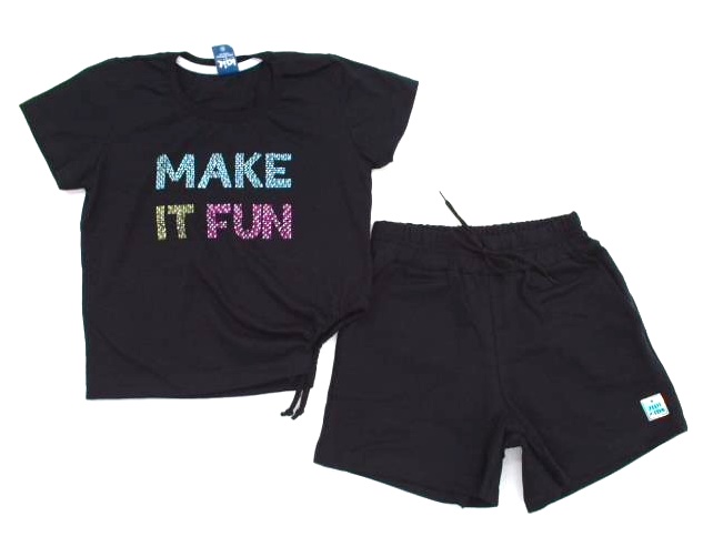 Conjunto Jidi Juv Fem M/c Malha Cropped Short