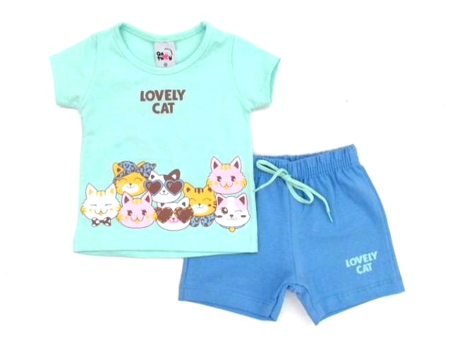 Conjunto Gatutty Bebe  Manga Curta Cotton Short