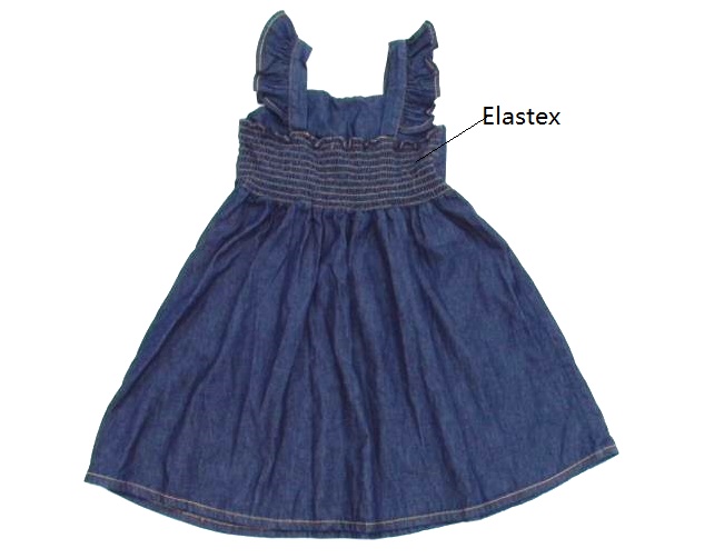 Vestido Lbmodas Infantil Manga japonesa Jeans Elastex