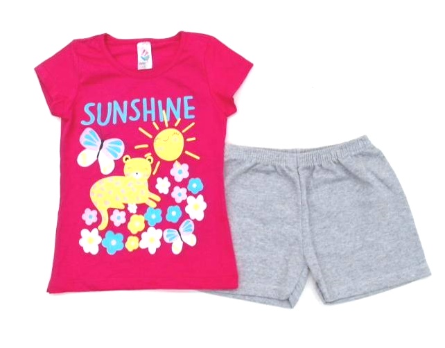 Conjunto Grilokids Inf Fem M/c Cotton Short