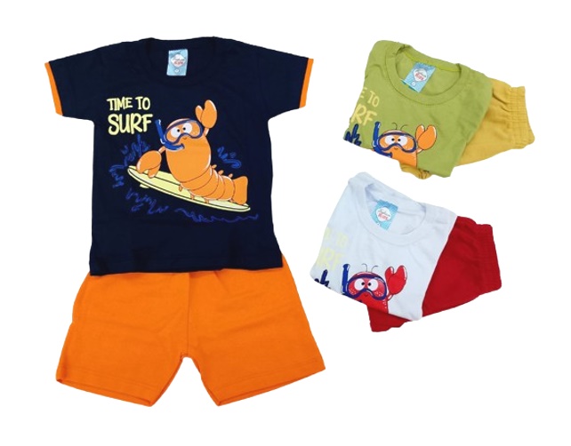 Conjunto Fashionk Primeiros Passos Masculino Manga Curta Malha