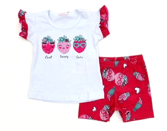 Conjunto Fashionk Bebe  Manga japonesa Cotton Short