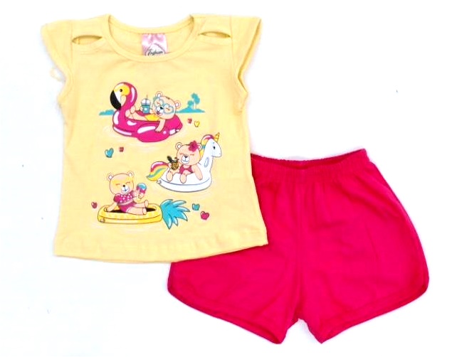 Conjunto Fashionk Bebe  Manga japonesa Cotton Short