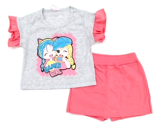 Conjunto Fashionkids Inf Fem M/c Malha Short-saia