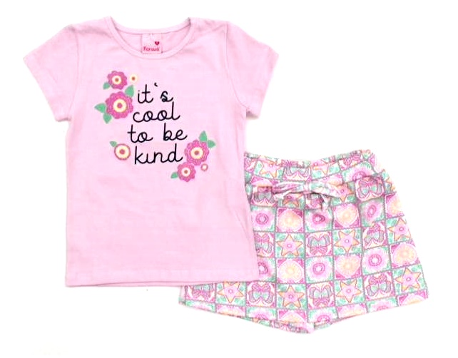 Conjunto Faraeli Primeiros Passos  Manga Curta Cotton Short-sai