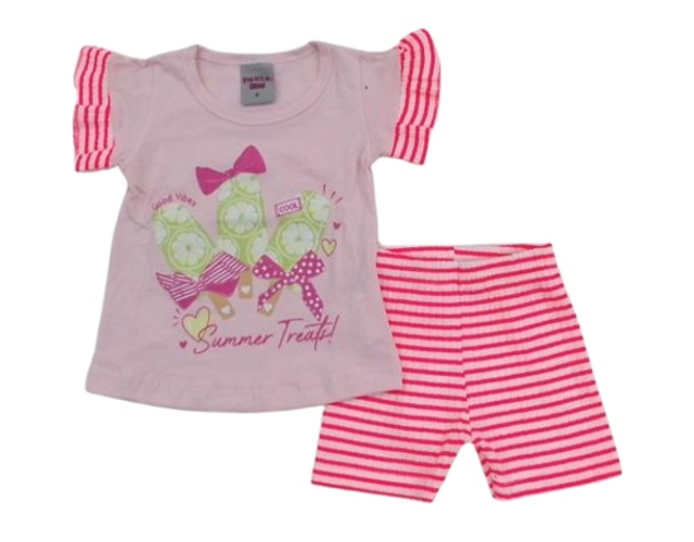 Conjunto Pimentinha Bebe  Manga Curta Cotton Short