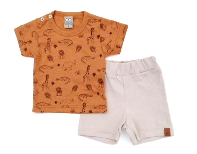 Conjunto Randa Bebe Masc M/c Malha Botão