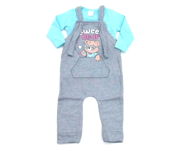 Jardineira Viston Bebe Fem M/l Moletinho 2pçs