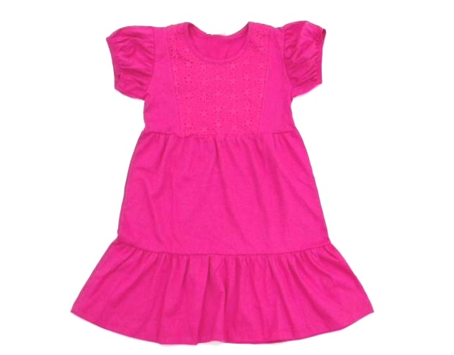 Vestido Pitiluka Infantil Manga Curta Malha Lesi