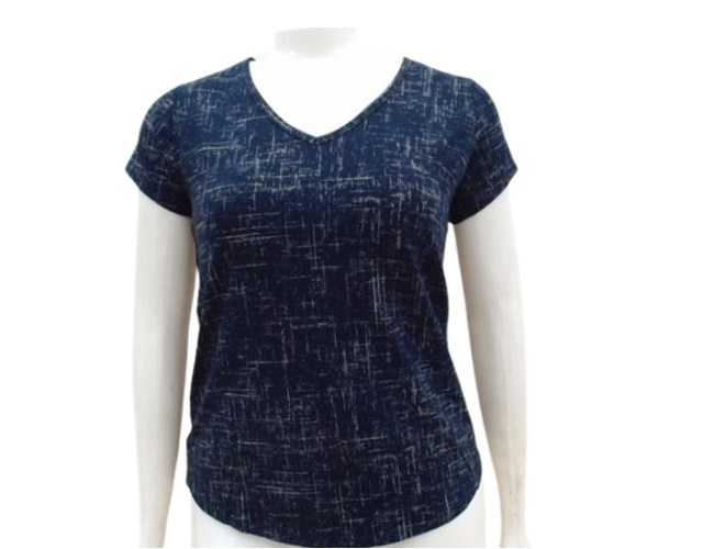 Blusa Exportline Adulto Extra Grande Manga Curta Viscolycra Decote V