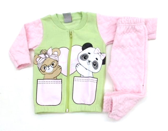 Conjunto Pimentinha Bebe Feminina Moletom Matelassê Calça