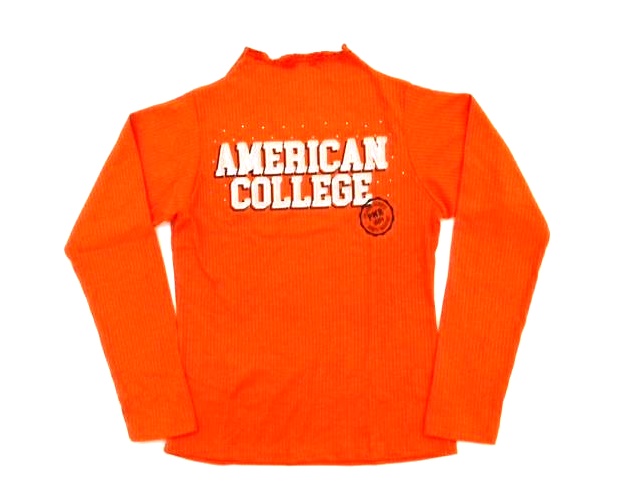 Blusa Pk Juvenil  Manga Longa Malha Canelada Gola Alta