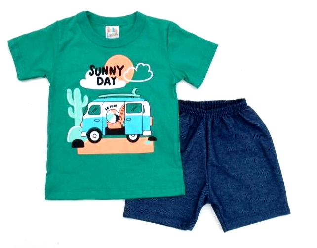 Conjunto Pegalegal Primeiros Passos Masculino Manga Curta Malha