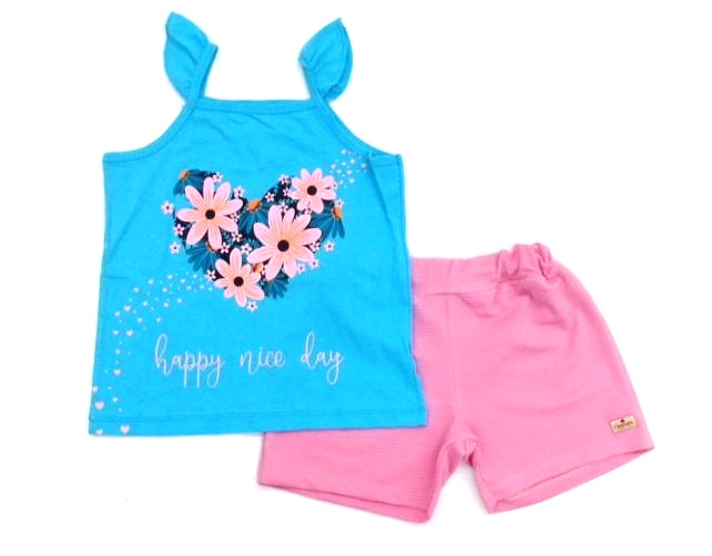 Conjunto Pegalegal Juv Fem Reg Malha Short