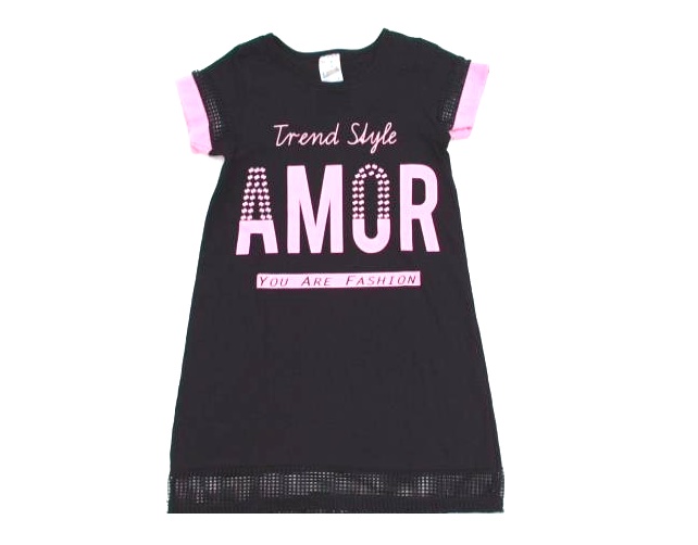 Vestido Pegalegal Infantil Manga Curta Malha Telinha