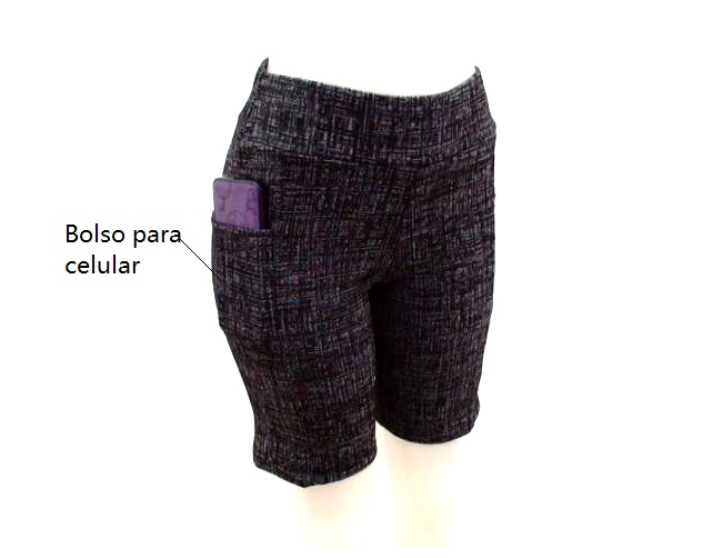 Bermuda Exportline Ad Exg Fem Jacquard 2bolsos
