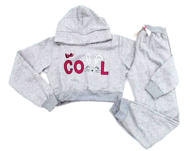 Conjunto Jeitodoce Infantil Moletom Cropped Capuz Calça
