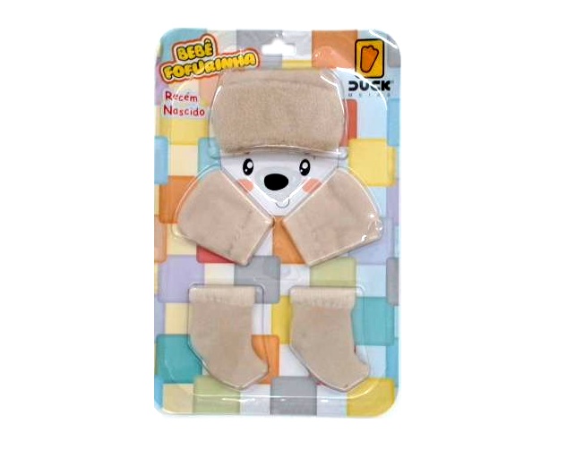 Kit-bebe Duck Bebe Neutro Alg (touca+luva+meia)