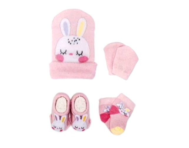 Kit-bebe Duck Bebe Fem Alg (touca+luva+meia-4pçs)