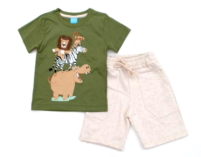 Conjunto Babyvest Primeiros Passos Masculino Manga Curta Malha